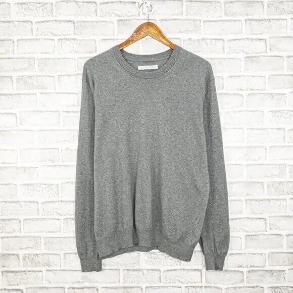 OUTERKNOWN Men's Organic Cotton Crew Neck Pullover Sweater in Gray Size Medium - Picture 1 of 6